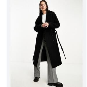& Other Stories Black Polyester Trench with Belt